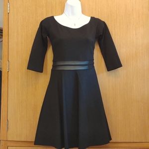 Lulu's SZ M Black Dress with Sheer Panel Waist.